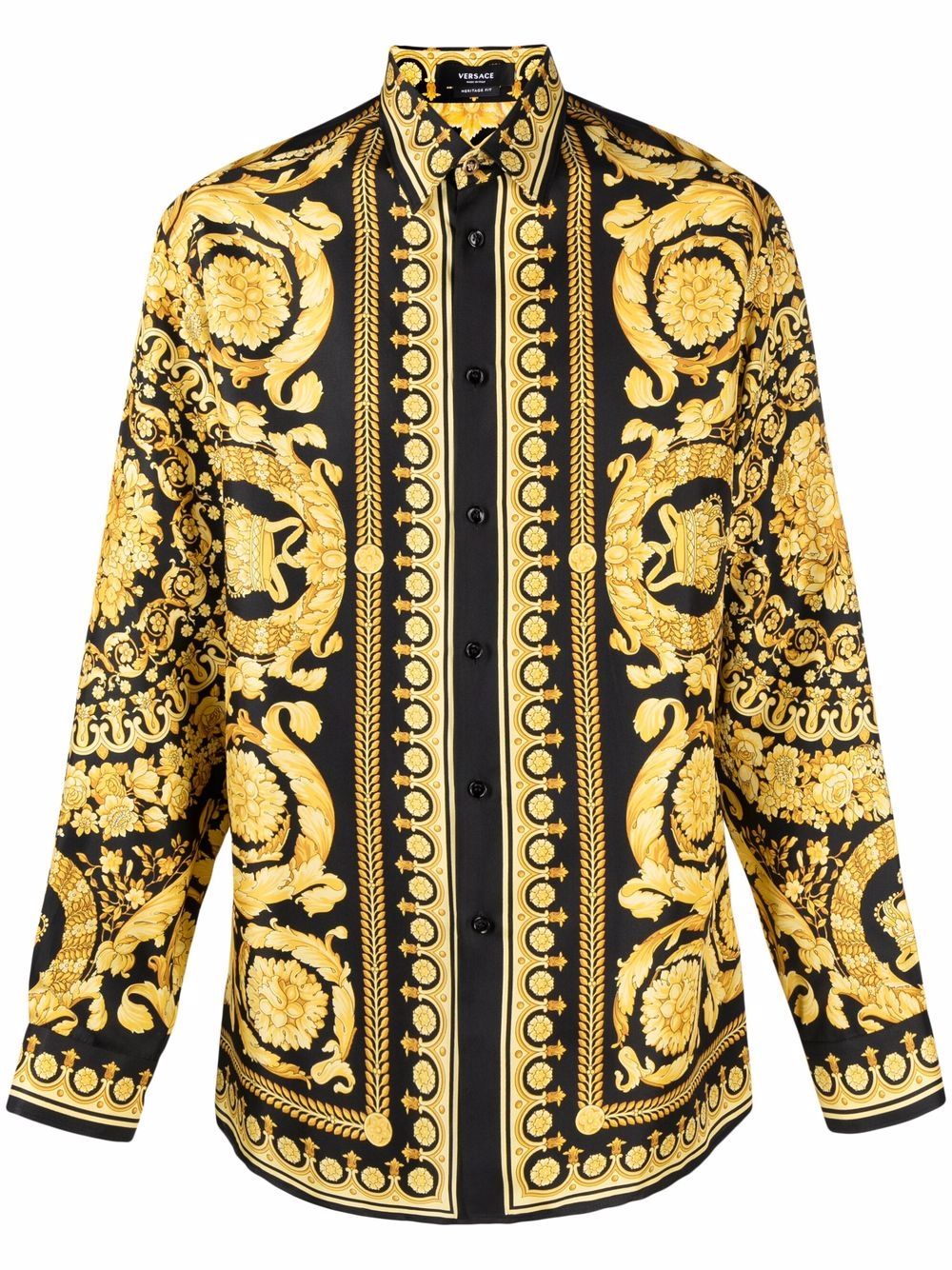 Versace Barocco 衬衫 - 黑色