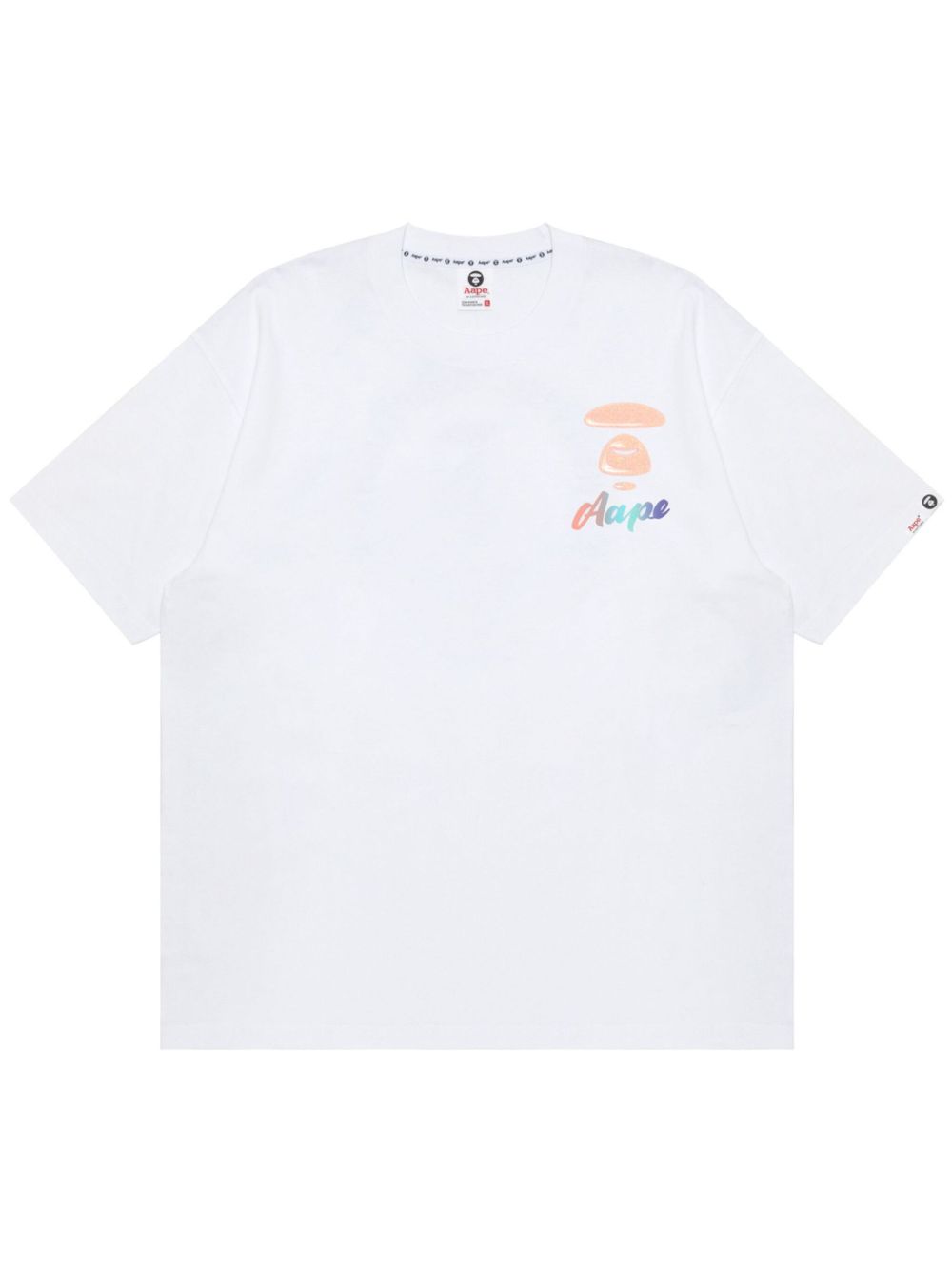 AAPE BY *A BATHING APE® logo印花棉T恤 - 白色