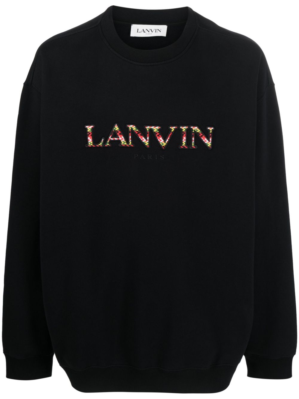 Lanvin logo刺绣圆领卫衣 - 蓝色