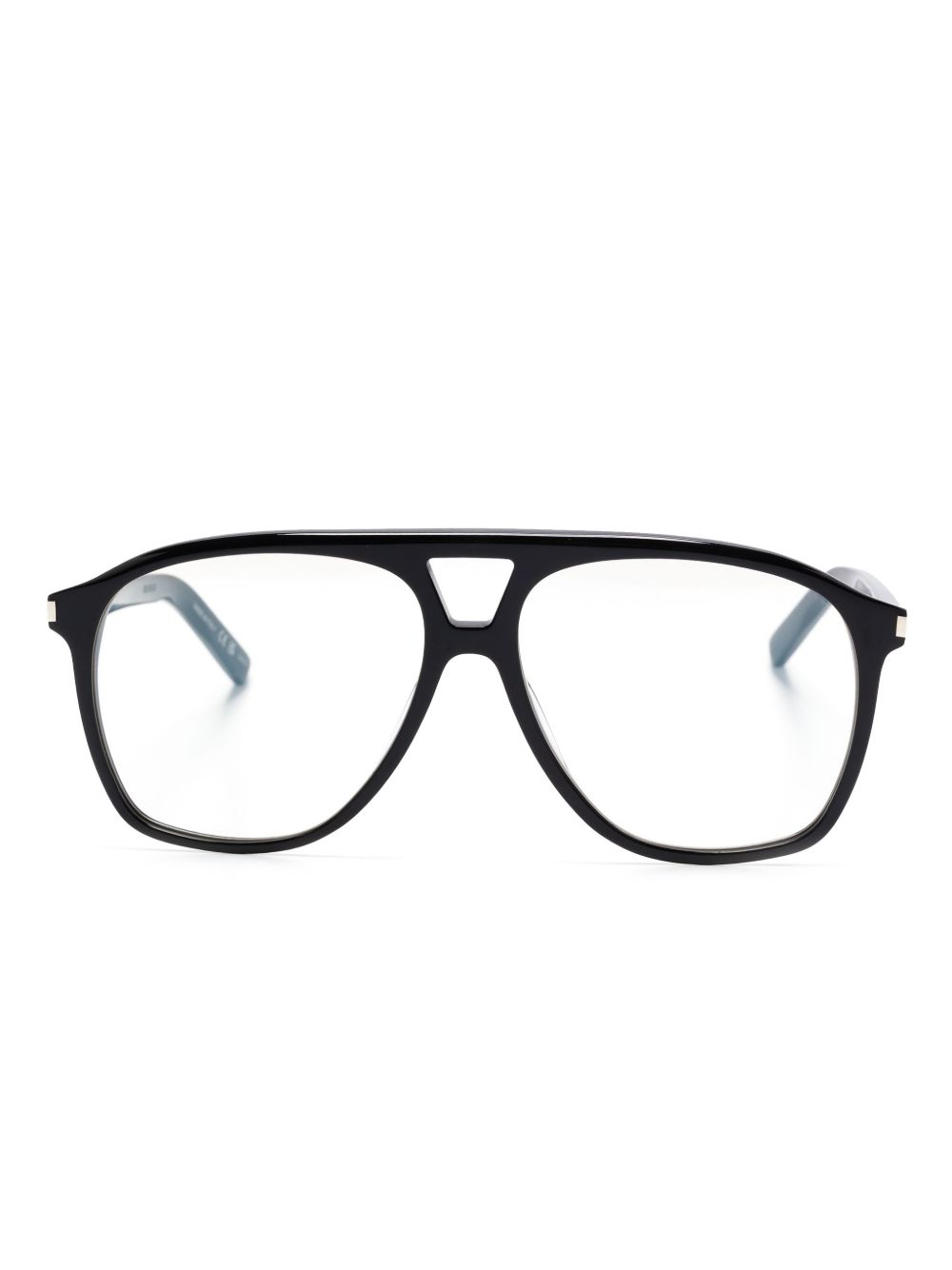 Saint Laurent Eyewear 飞行员镜框眼镜 - 黑色