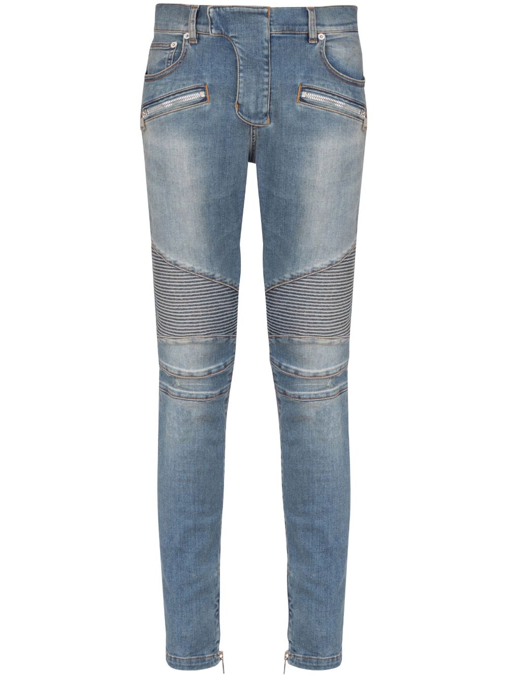Balmain 机车牛仔裤 - 蓝色
