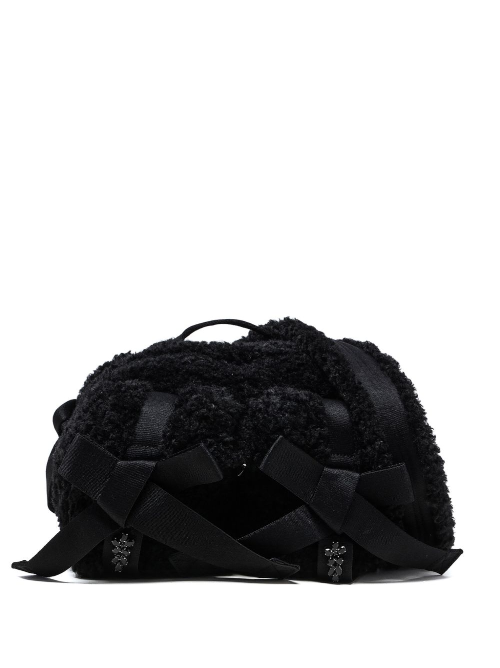Simone Rocha 皮毛一体单肩包 - 黑色