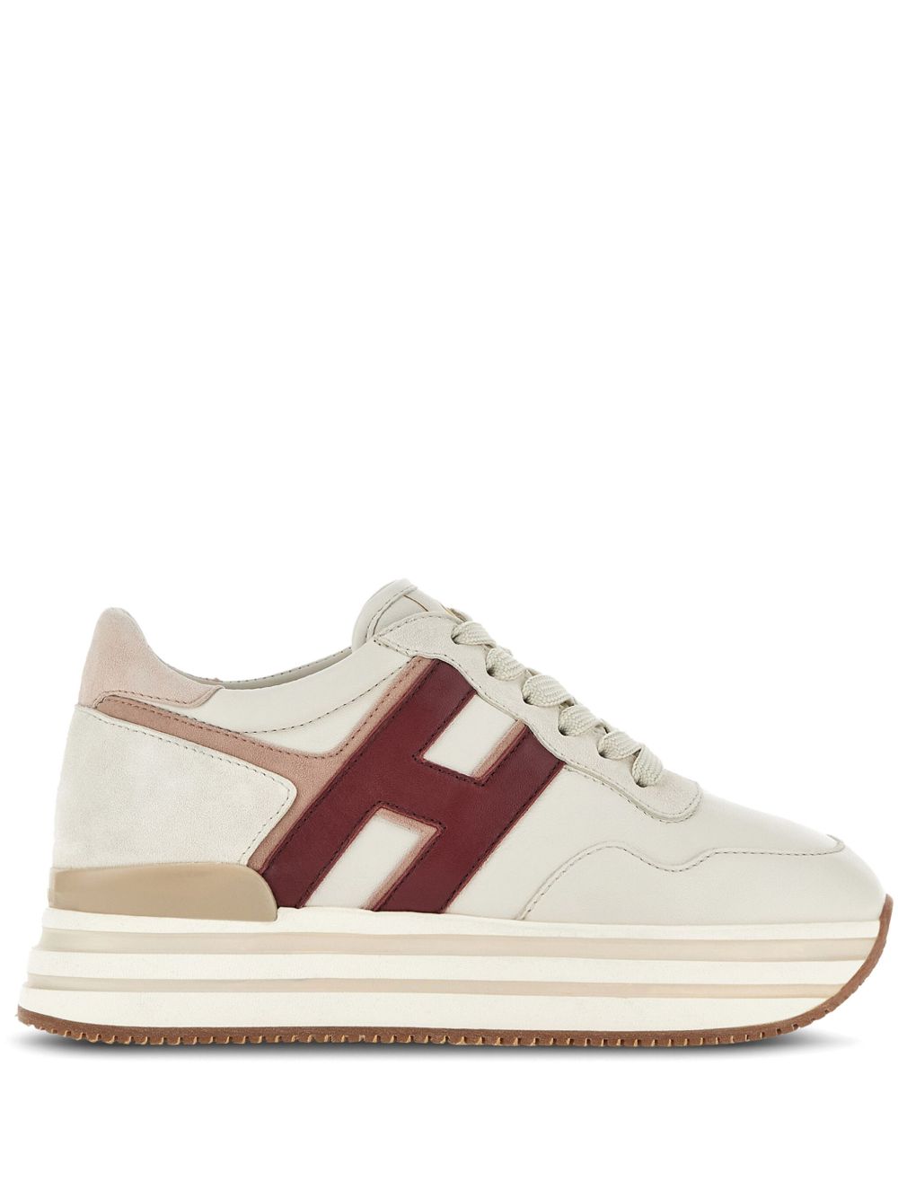 Hogan H483 Midi Platform 系带运动鞋 - 白色