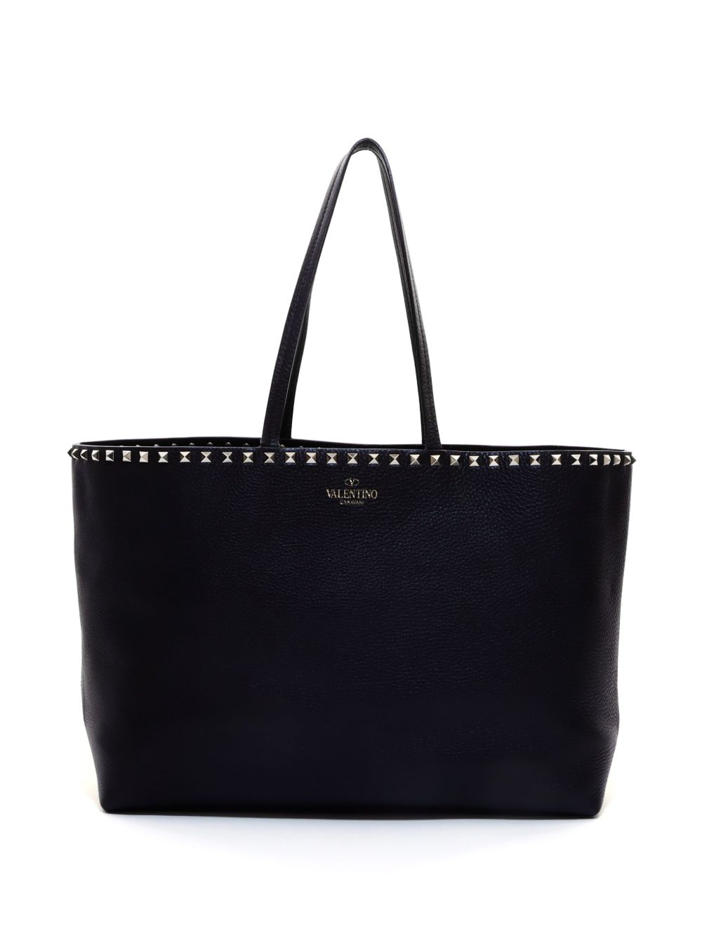 Valentino Garavani Pre-Owned Rockstud 皮质手提包 - 黑色