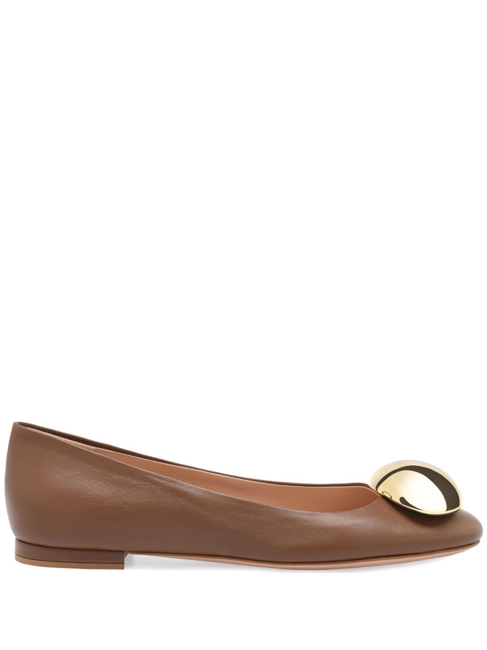 Gianvito Rossi Sphera 芭蕾平底鞋 - 褐色