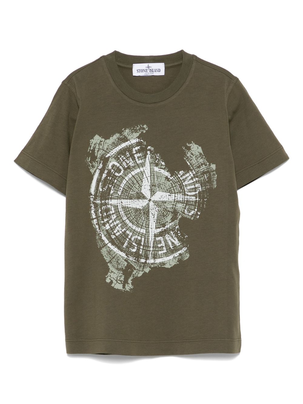 Stone Island Junior Compass 印花T恤 - 绿色