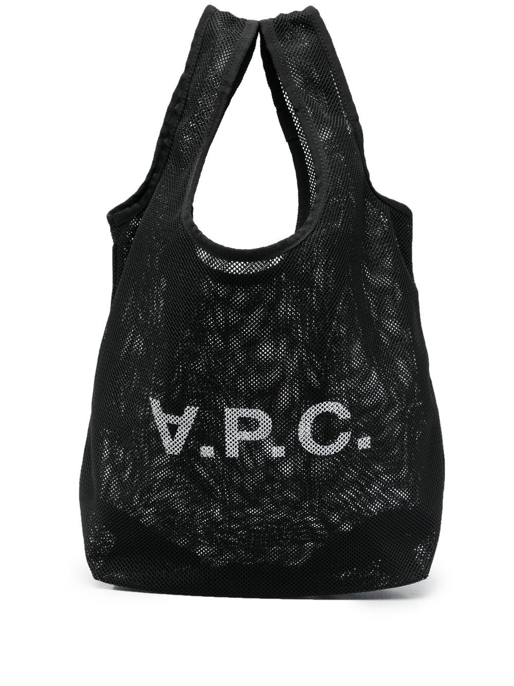 A.P.C. logo印花网面托特包 - 黑色