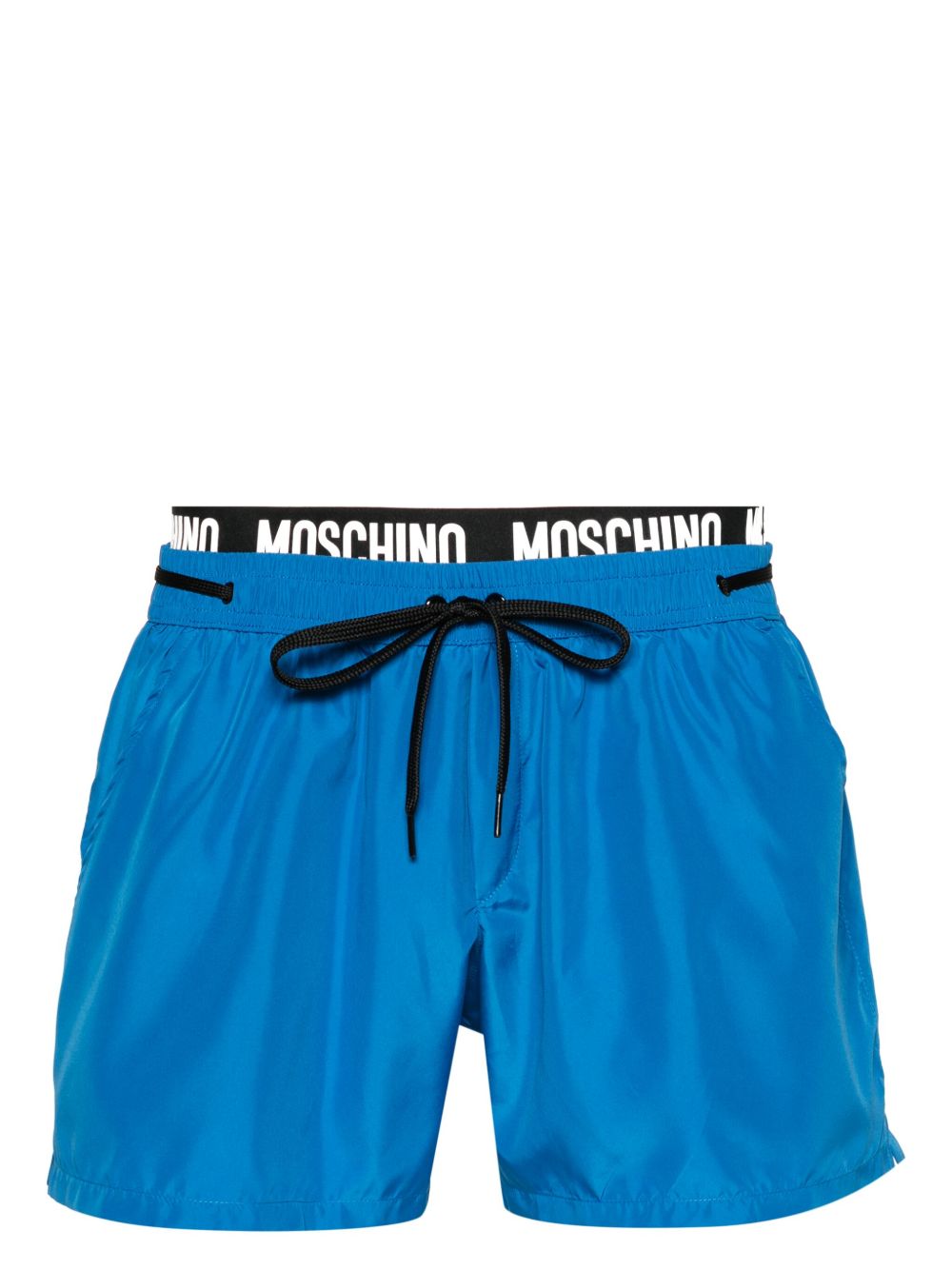 Moschino logo裤腰泳裤 - 蓝色
