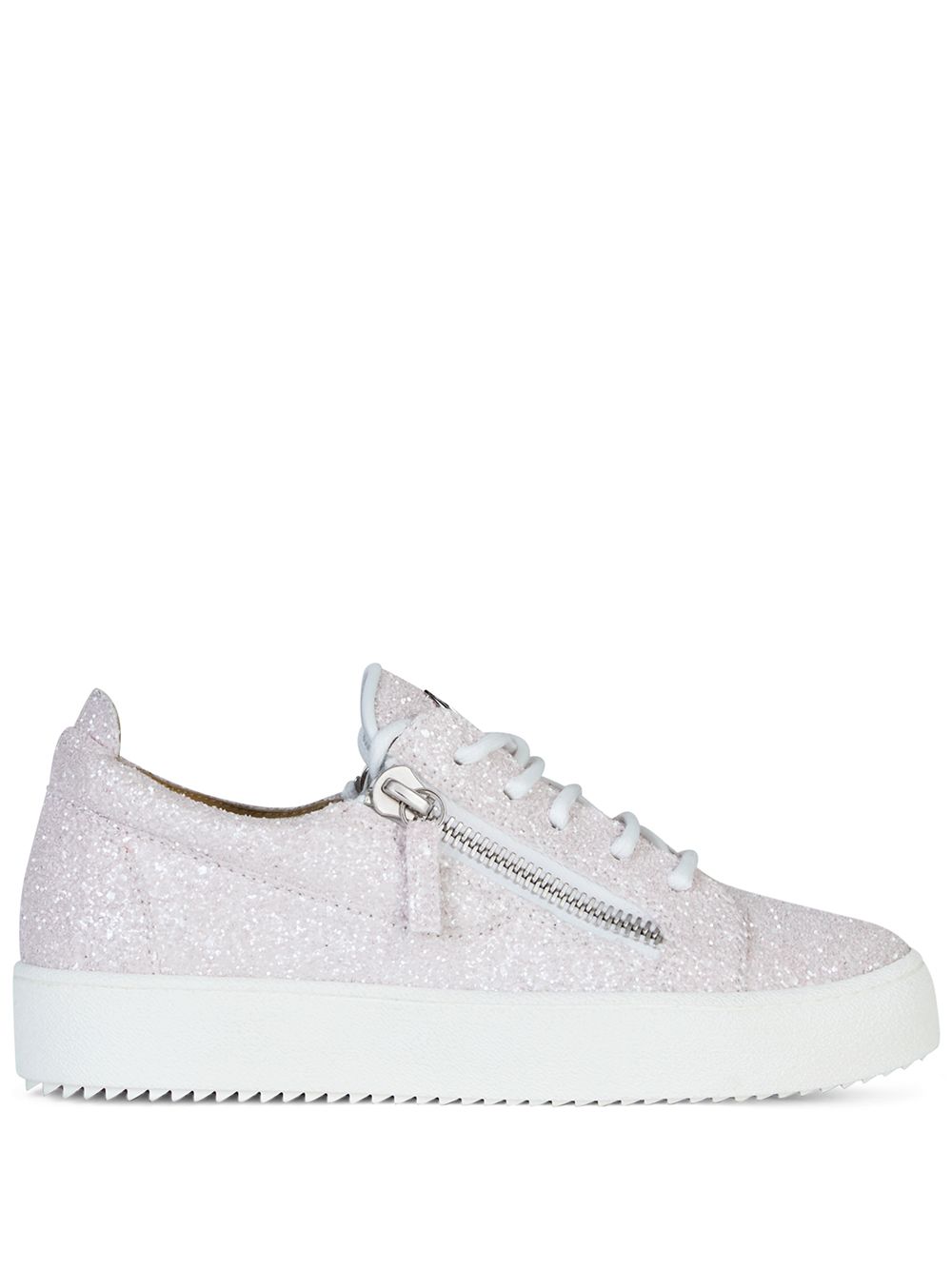 Giuseppe Zanotti Gail 亮片金葱板鞋 - 白色