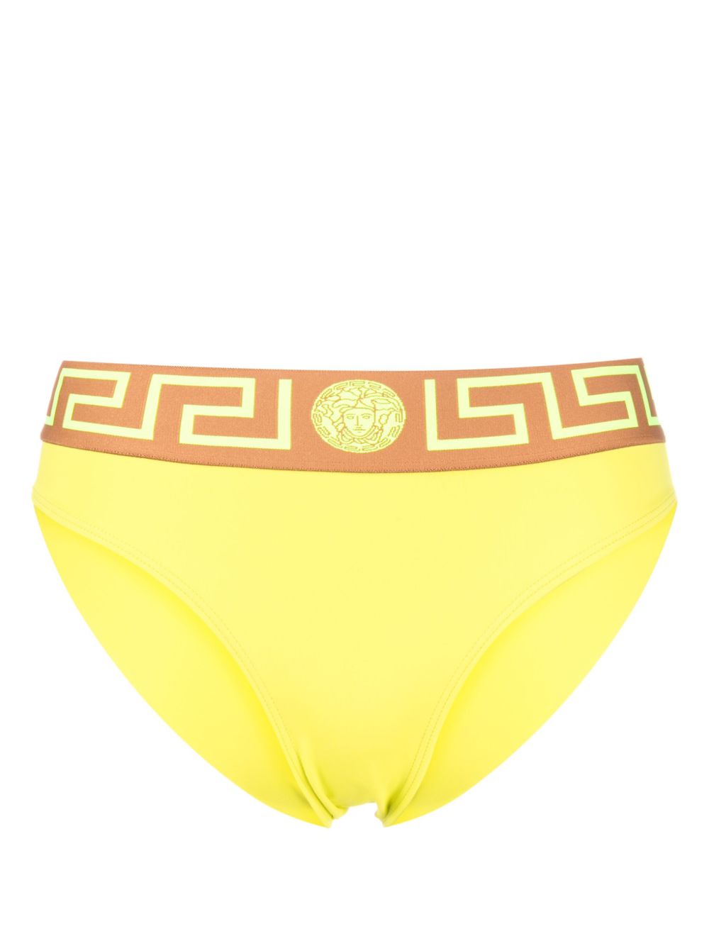 Versace Greca 提花比基尼三角裤 - 黄色