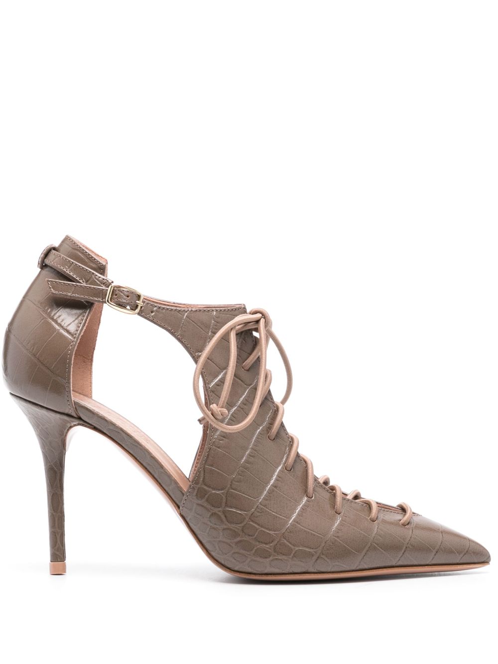 Malone Souliers Montana 系带高跟鞋 - 中性色