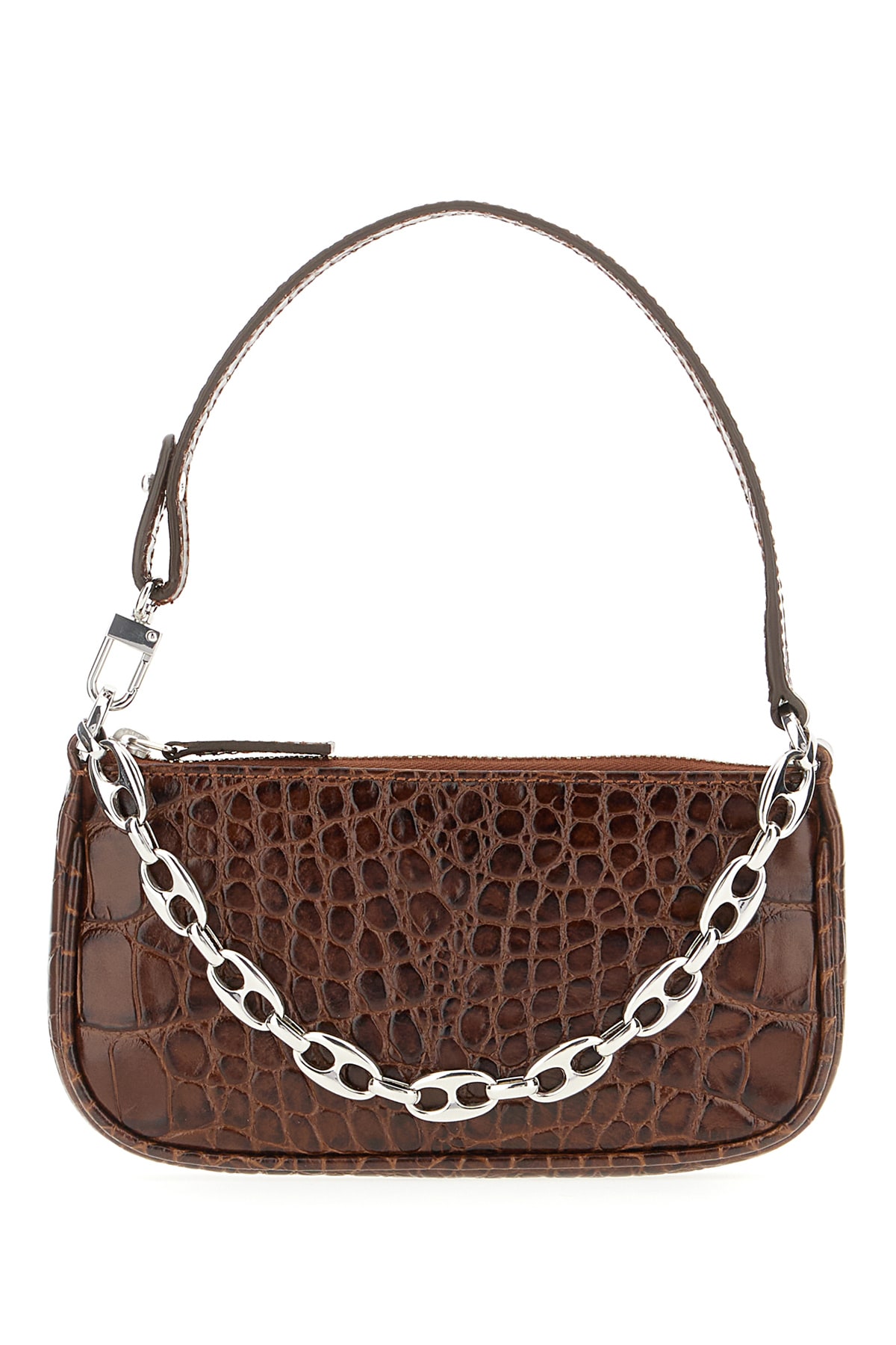BY FAR Chocolate Leather Rachel Handbag