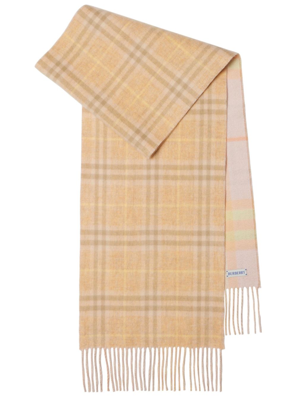 Burberry 双面格纹羊绒围巾 - 中性色