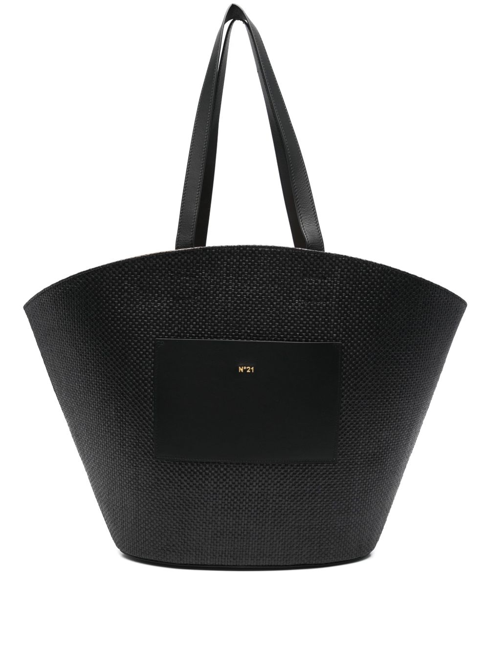 Nº21 Panier 拉菲草托特包 - 黑色