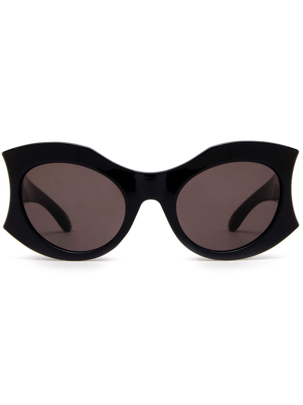 Balenciaga Eyewear logo标牌圆框太阳眼镜 - 黑色