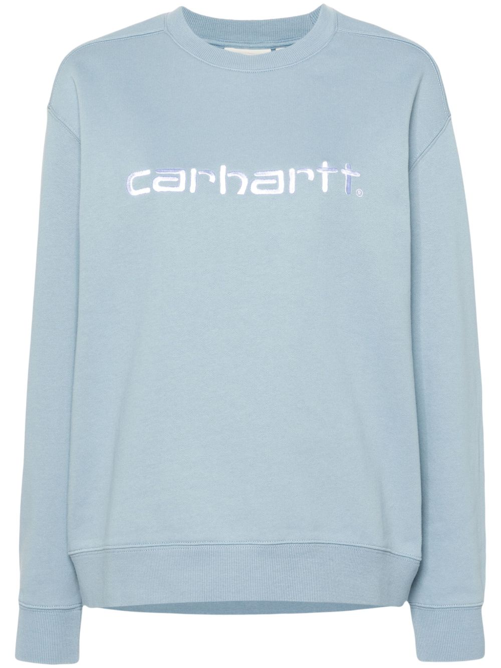 Carhartt WIP logo刺绣棉卫衣 - 蓝色