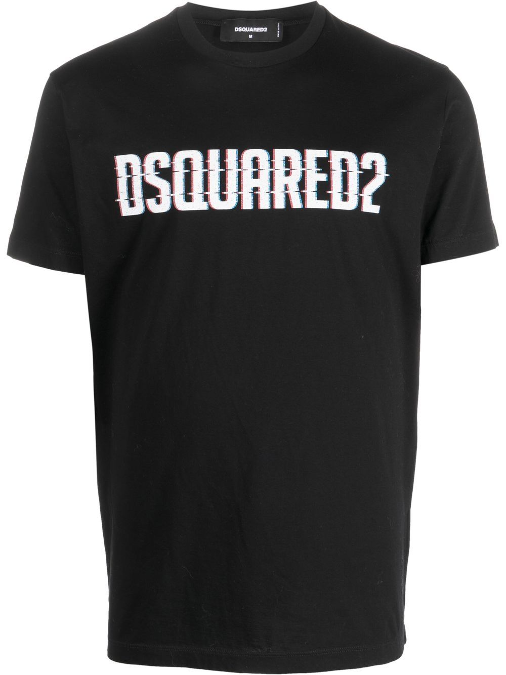 DSQUARED2 logo印花棉T恤 - 黑色