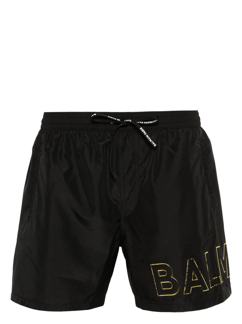 Balmain logo压纹泳裤 - 黑色