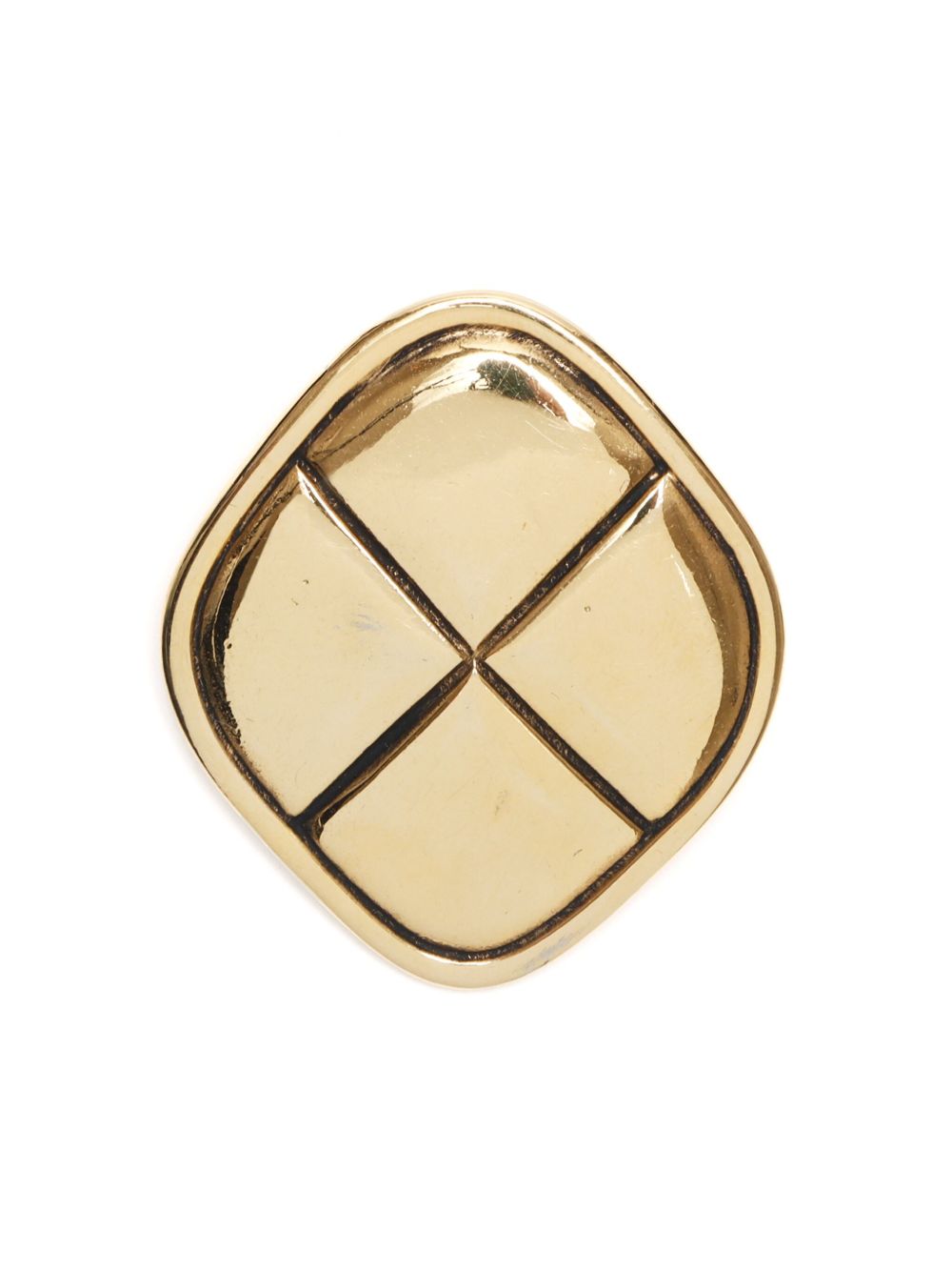 CHANEL Pre-Owned 绗缝胸针（1980年代典藏款） - 金色