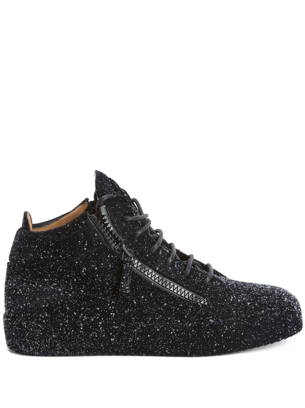 Giuseppe Zanotti 亮片金葱缀饰板鞋 - 黑色