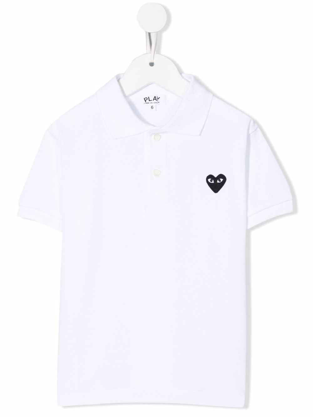 Comme Des Garçons Play Kids 爱心贴花polo衫 - 白色
