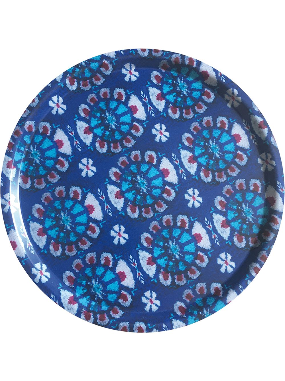 Les-Ottomans Ikat 木质托盘 - 蓝色