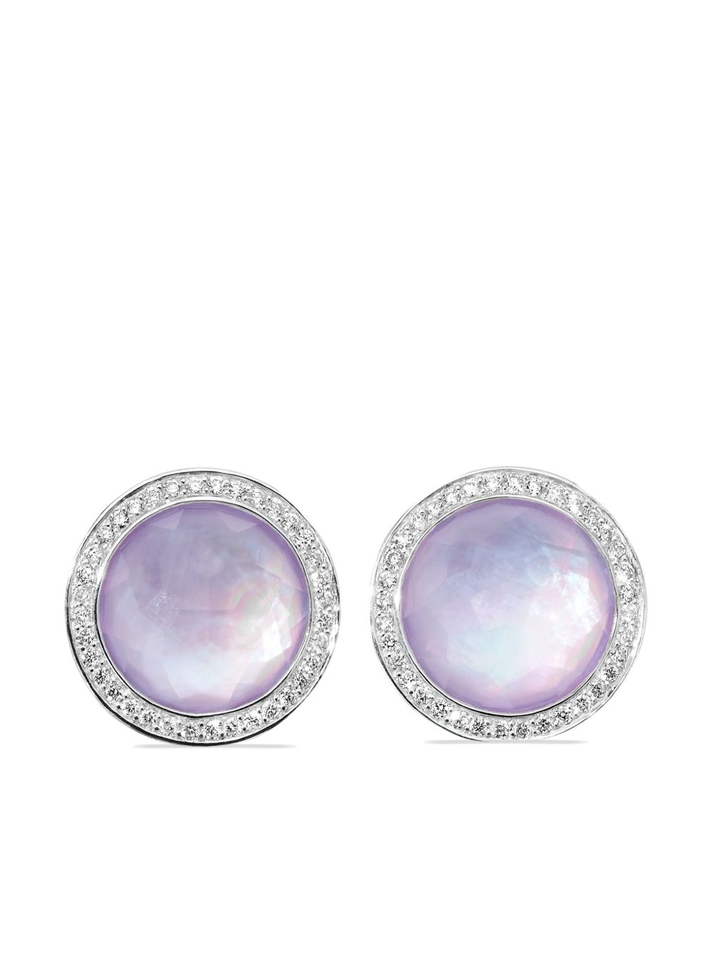 IPPOLITA Lollipop® 纯银紫晶钻石耳钉 - 银色
