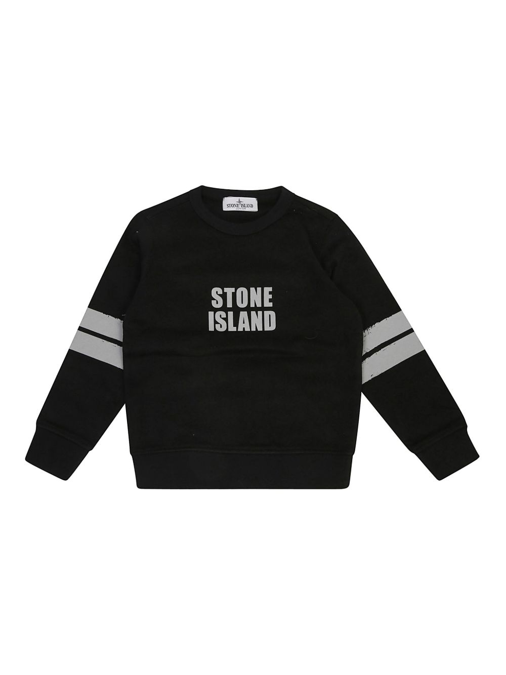 Stone Island Junior logo印花卫衣 - 黑色
