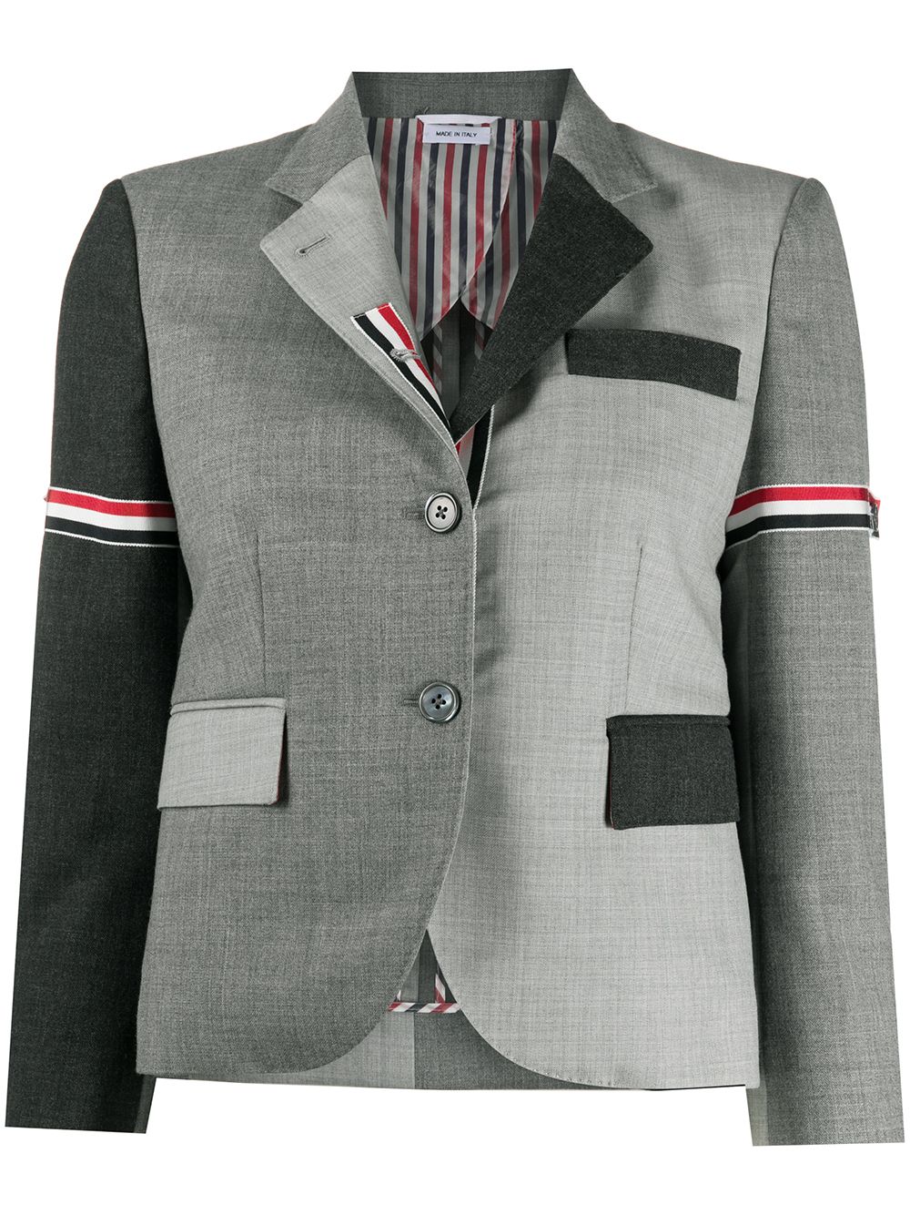 Thom Browne Fun-Mix 拼接西装夹克 - 灰色