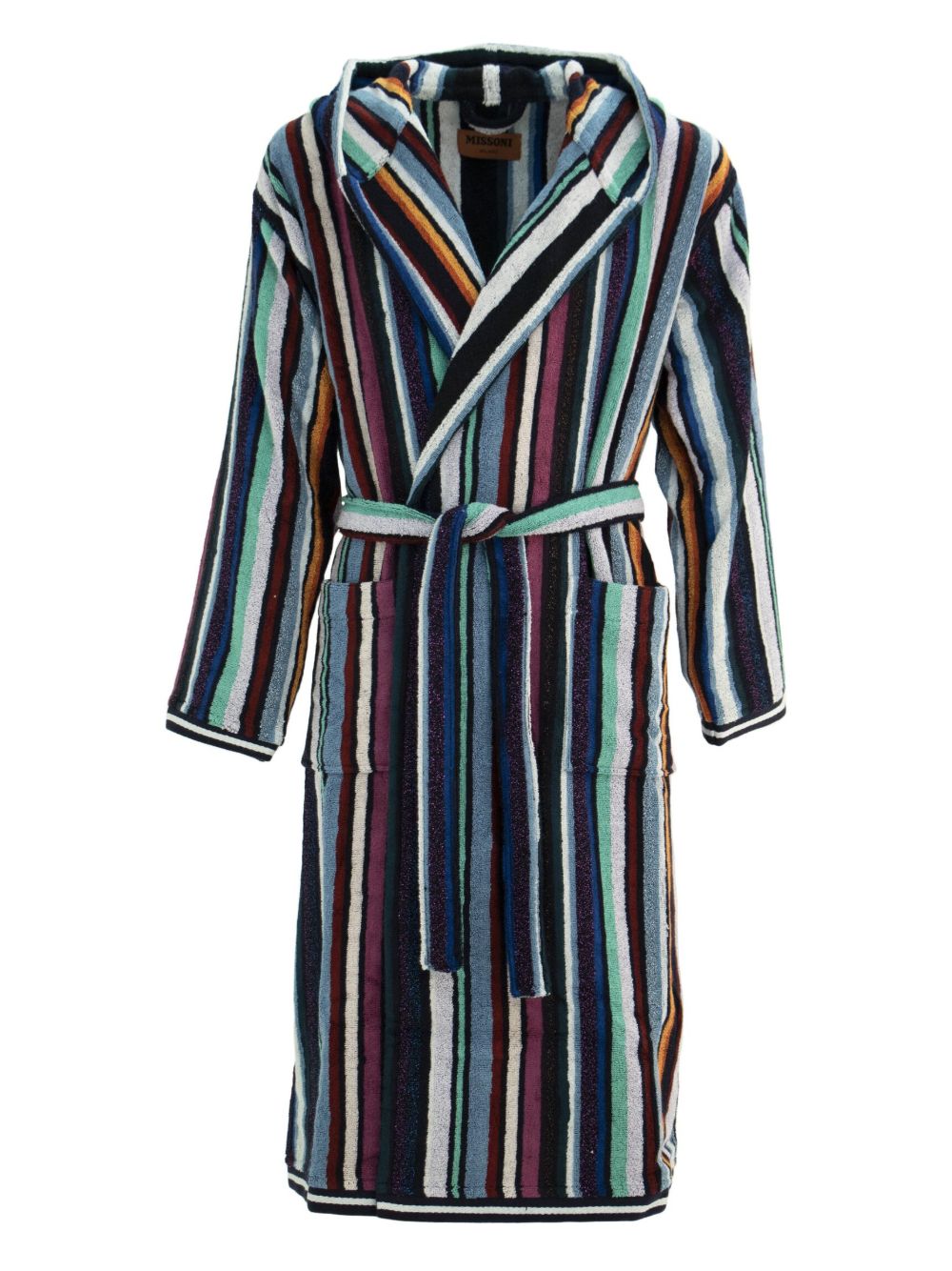 Missoni Home 毛巾布效果条纹睡袍 - 蓝色