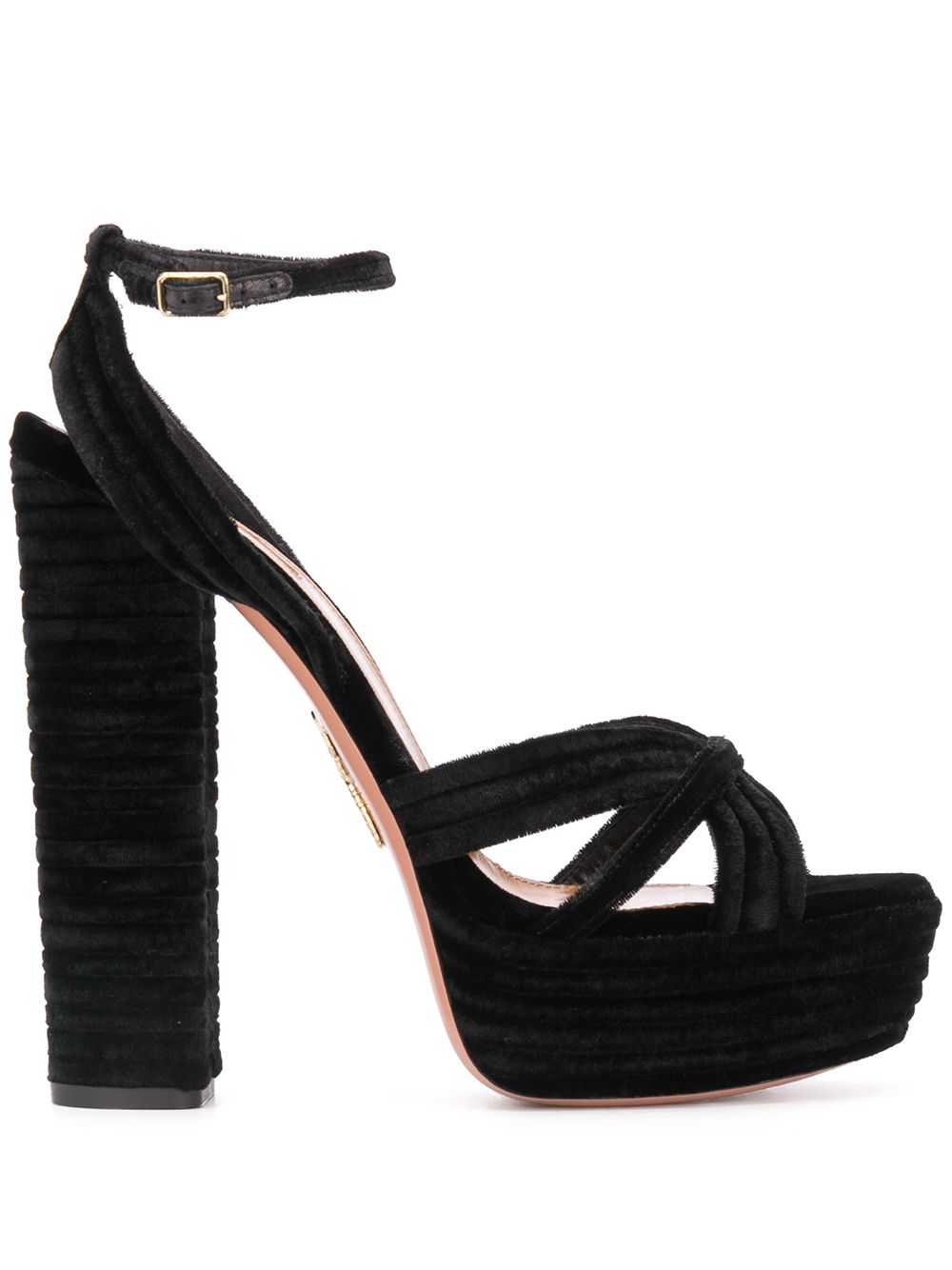 Aquazzura 袢带水台式高跟凉鞋 - 黑色