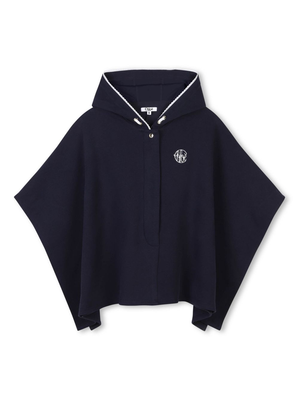Chloé Kids logo刺绣斗篷 - 蓝色