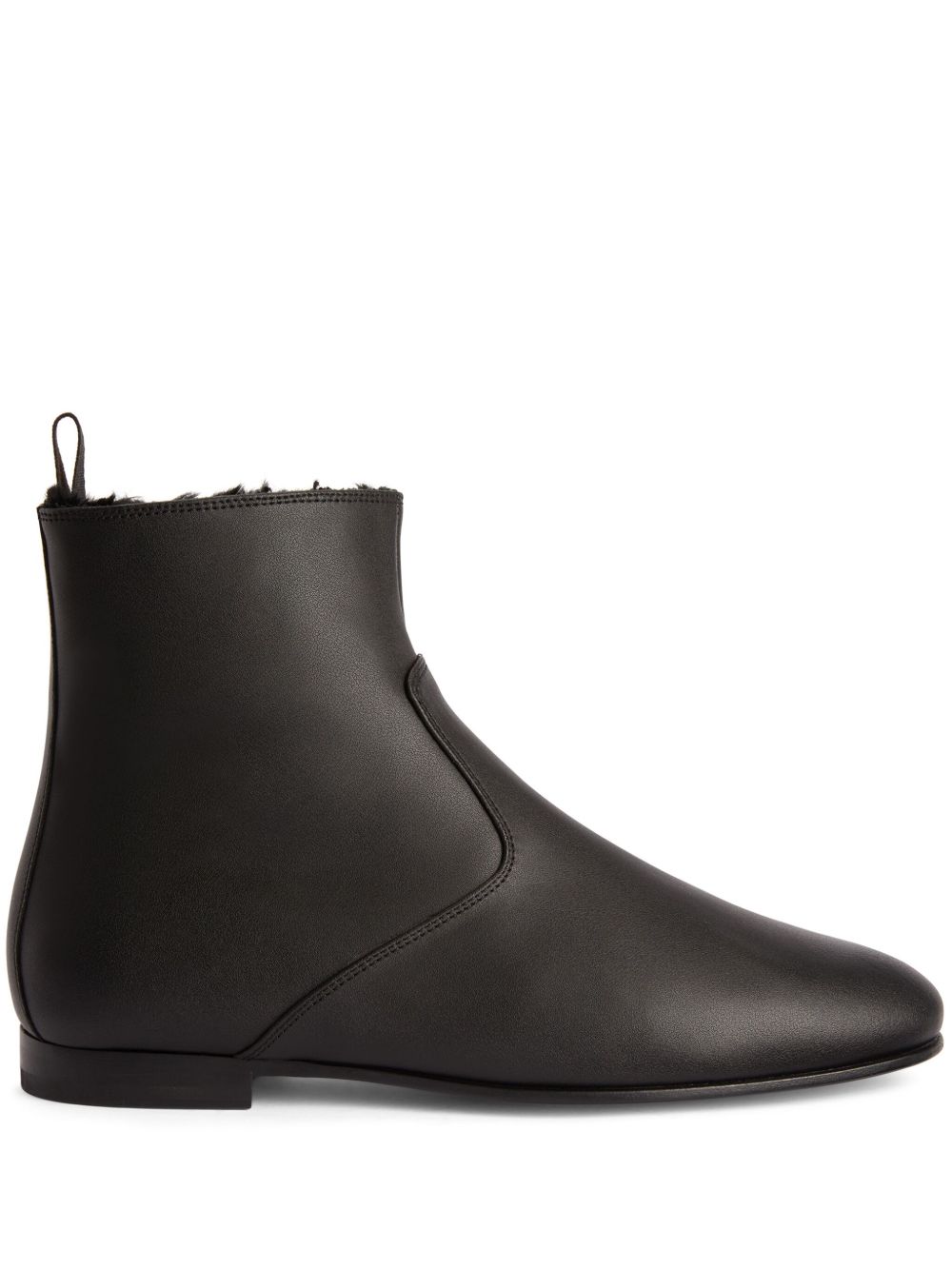Giuseppe Zanotti Ron 皮质及踝靴 - 黑色