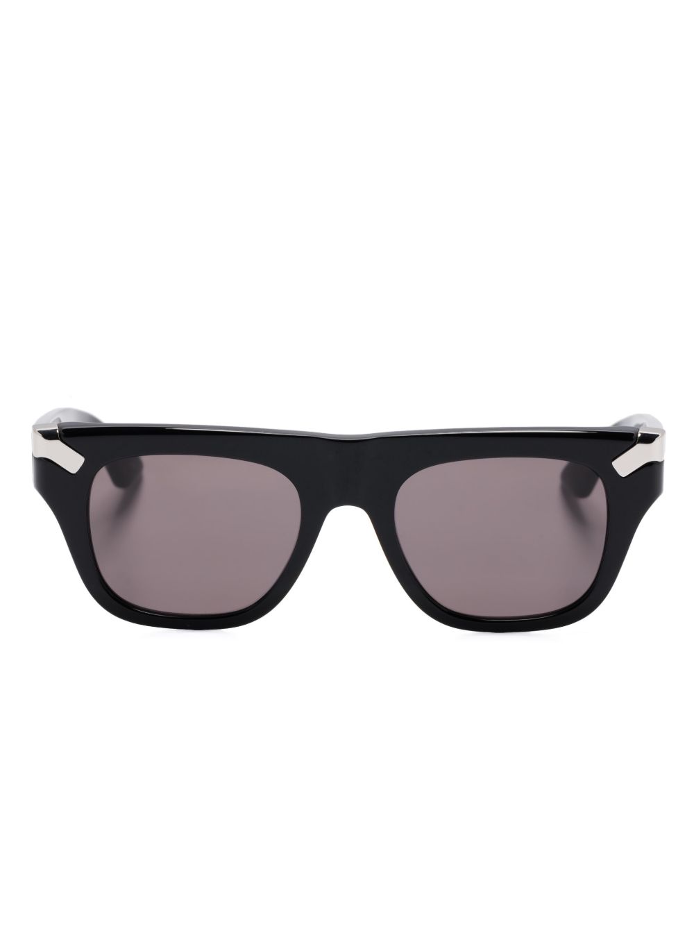 Alexander McQueen Eyewear 方框太阳眼镜 - 黑色