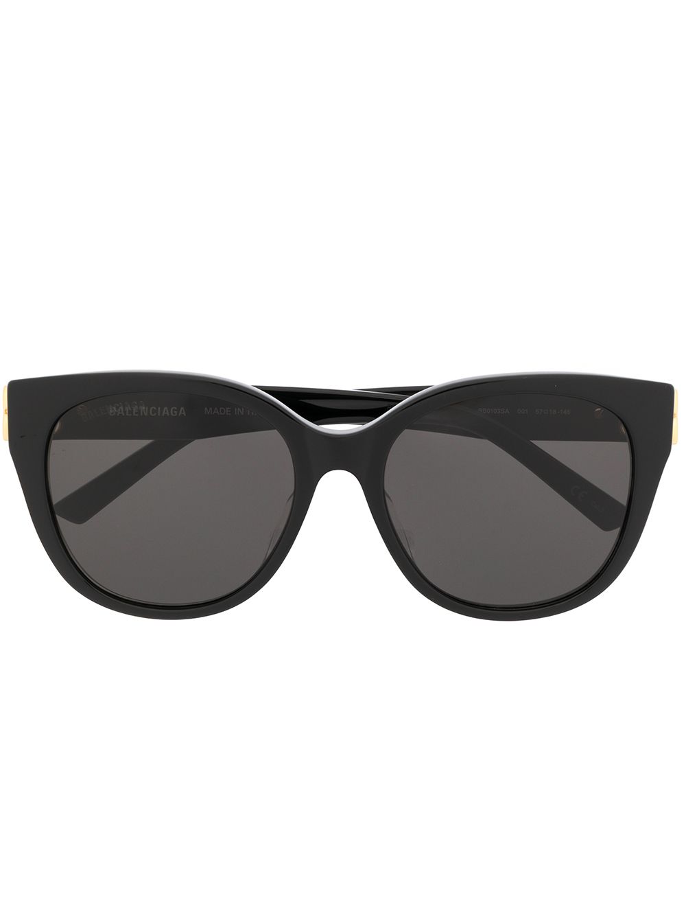Balenciaga Eyewear 巴黎世家 BB 有色镜片猫眼框太阳眼镜 - 黑色