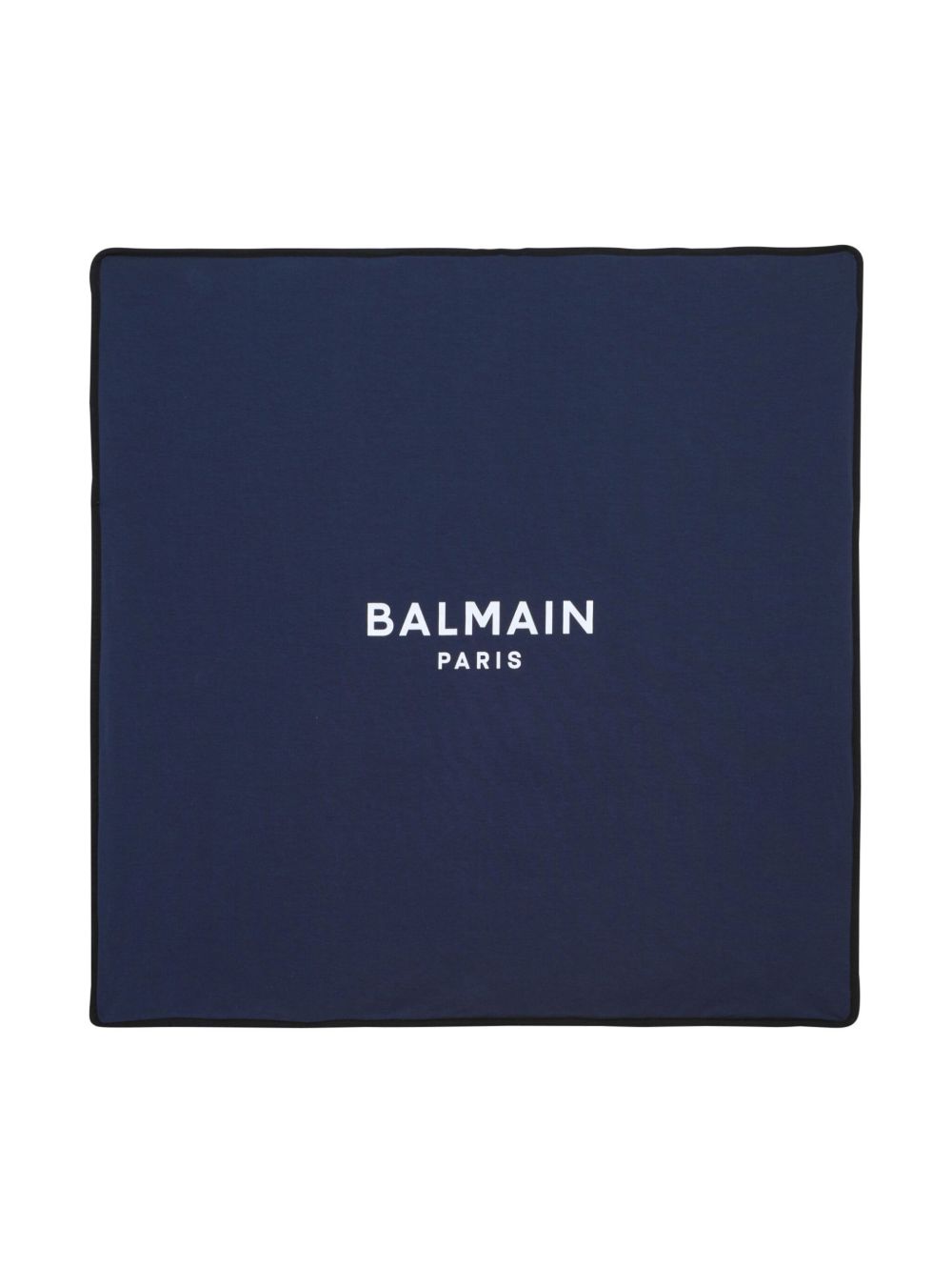 Balmain Kids logo印花棉毯子 - 蓝色