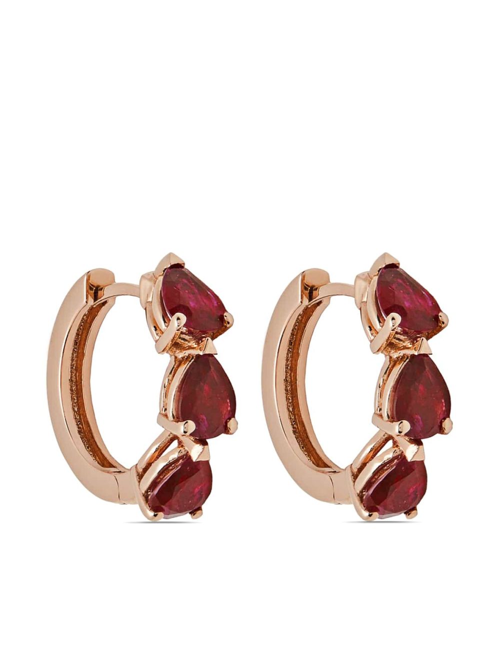 Jewels Aficionado 18K玫瑰金红宝石耳环 - 粉色