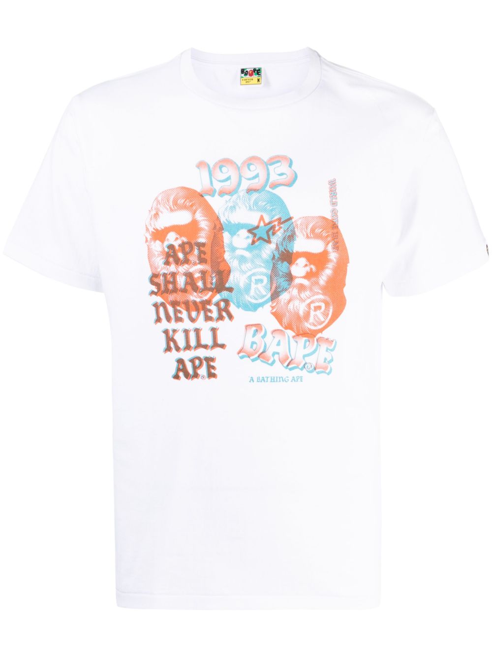 A BATHING APE® Pight Three Ape Head T恤 - 白色