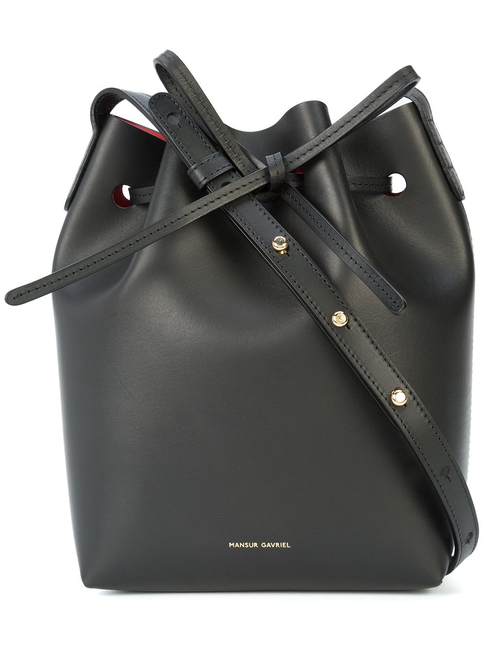 Mansur Gavriel 牛皮迷你水桶包 - 黑色