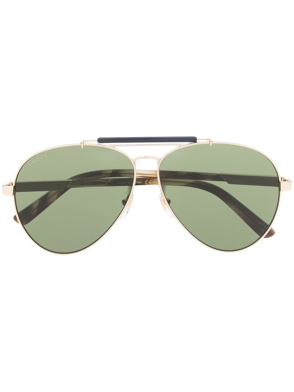 Gucci Eyewear 飞行员镜框太阳眼镜 - 金色