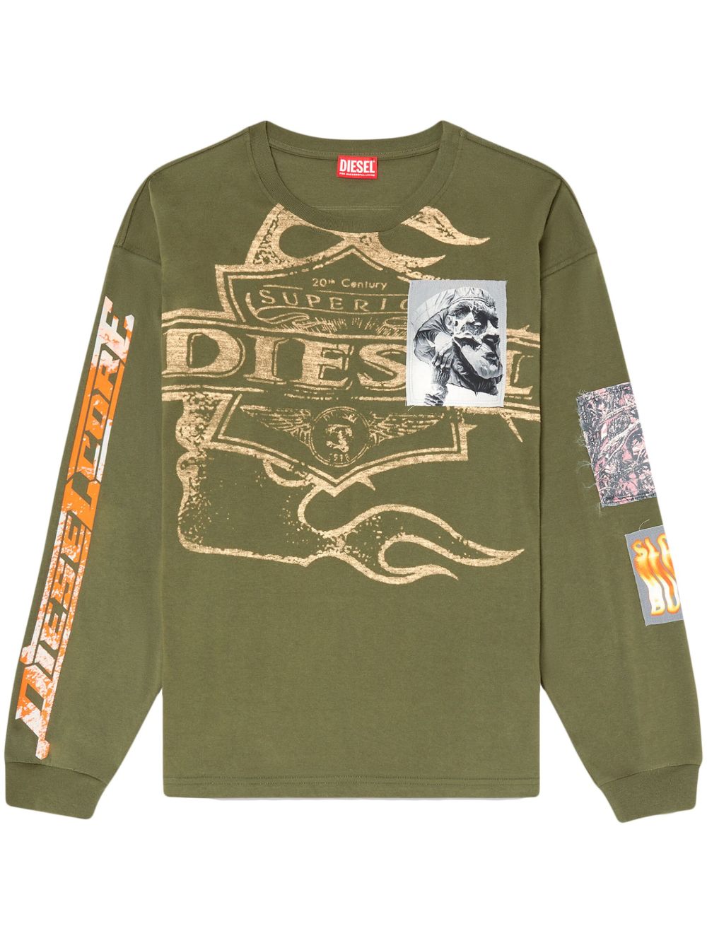Diesel T-Boxt-ls-Slits-R5 T恤 - 绿色