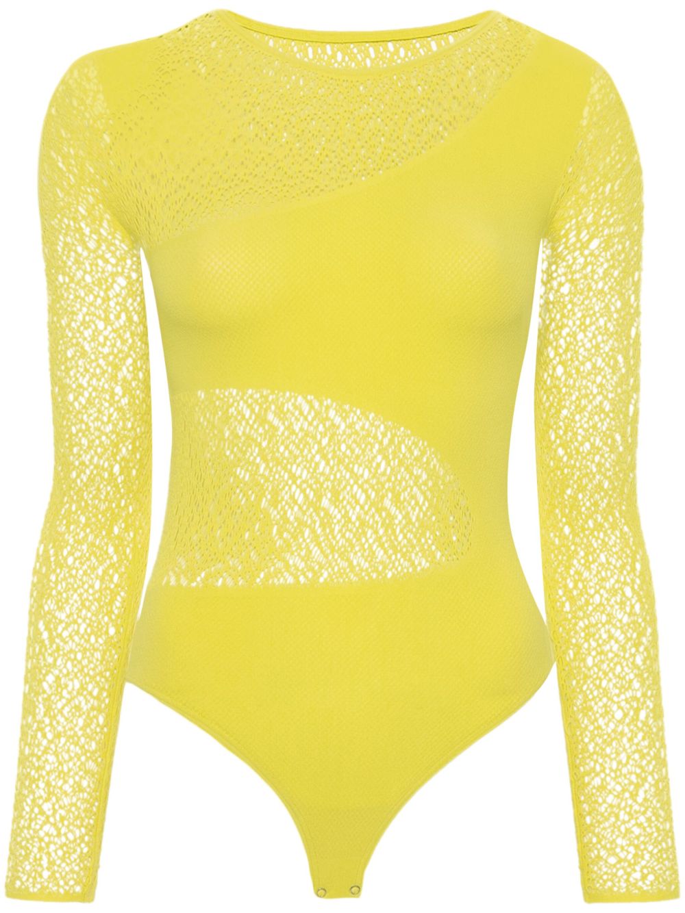 Wolford 镂空细节连体紧身衣 - 黄色