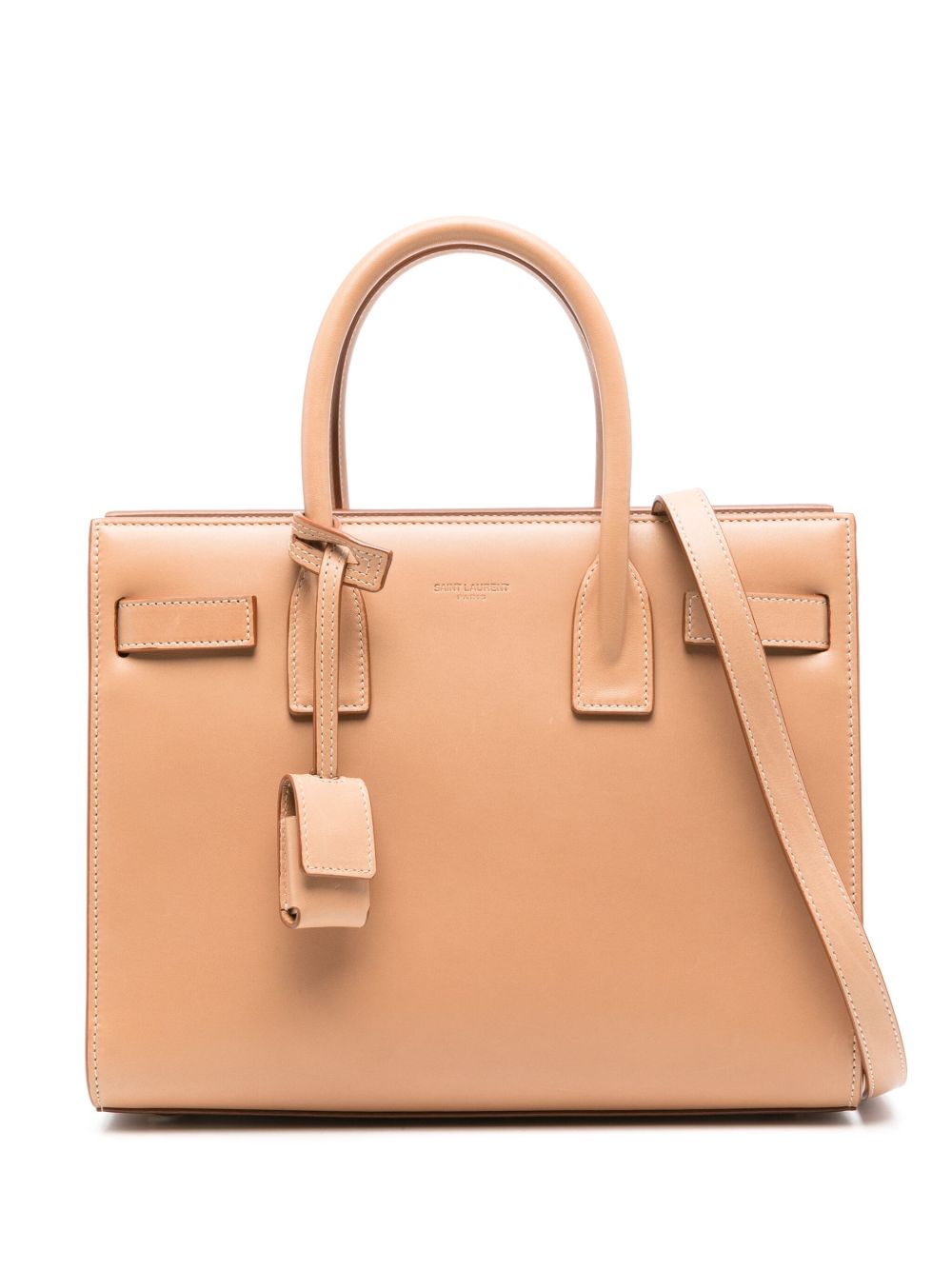 Saint Laurent Sac De Jour 皮质手提包 - 褐色