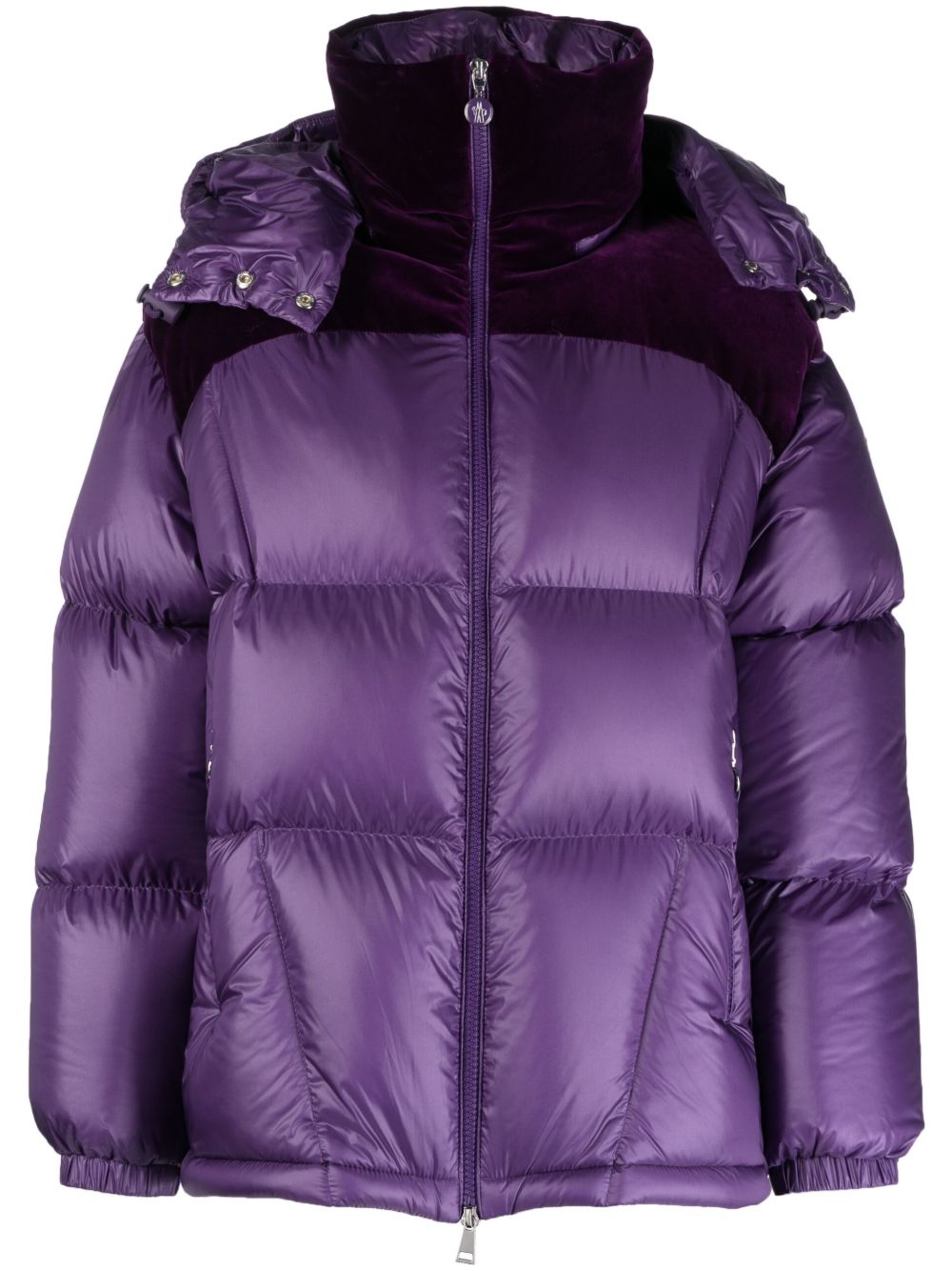 Moncler Meandre 丝绒拼接填充夹克 - 紫色