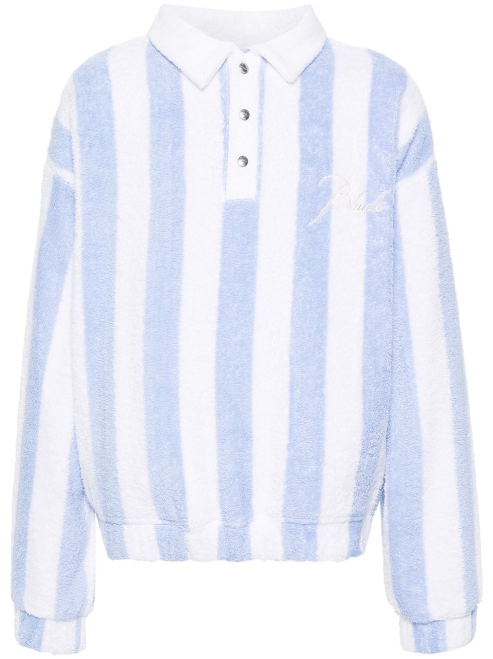 RHUDE Striped Loop Terry polo衫 - 蓝色