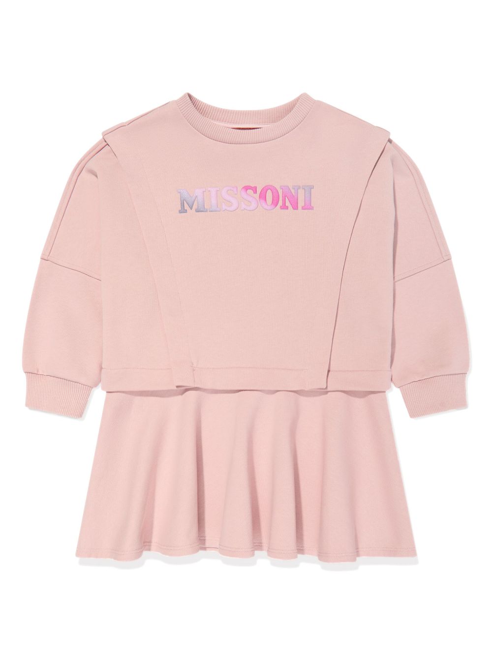 Missoni Kids logo印花连衣裙 - 粉色