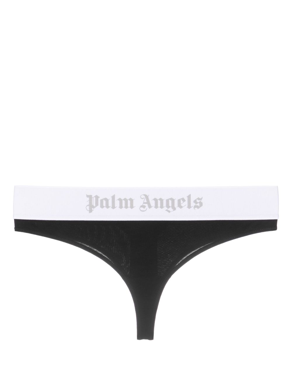 Palm Angels logo裤腰丁字裤 - 黑色