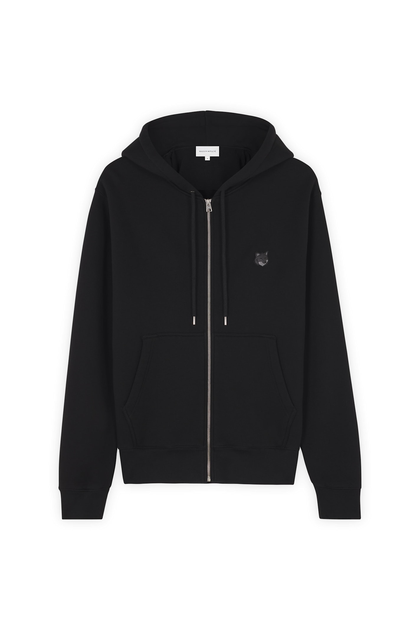 Maison Kitsuné 醒目狐狸头贴布舒适拉链连帽卫衣