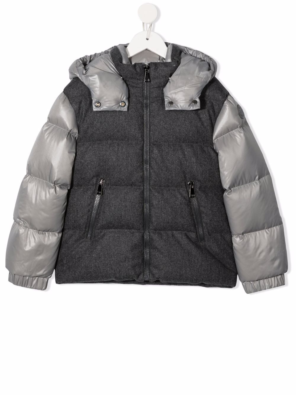 Moncler Enfant 填充双色夹克 - 灰色