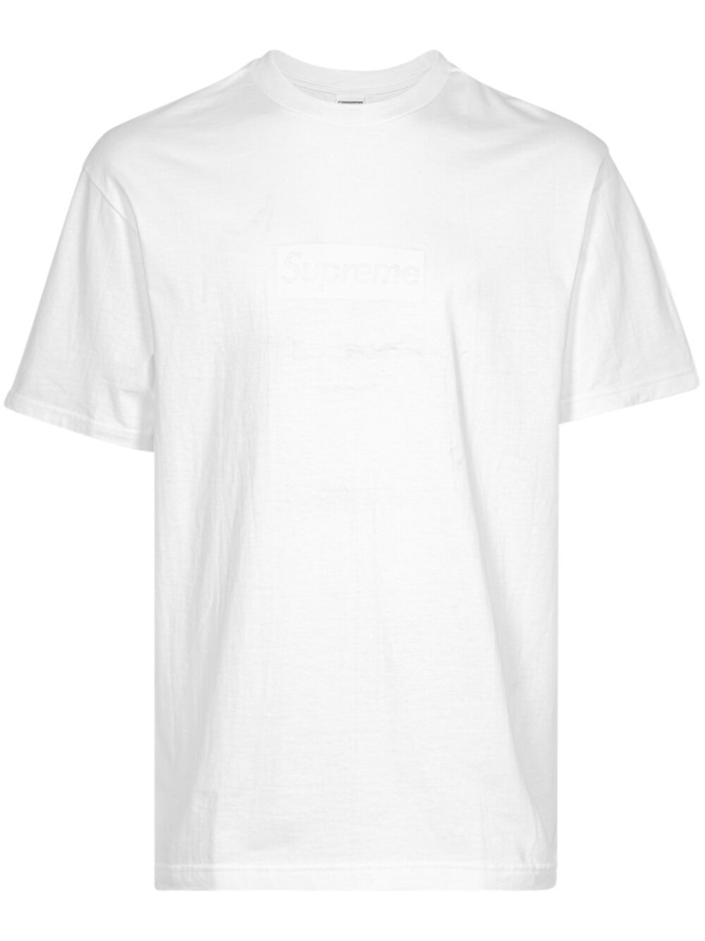Supreme 同色系logo直筒T恤 - 白色